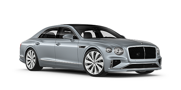 Bentley Almaty New Bentley Flying Spur sedan front three quarter in Silverlake paint